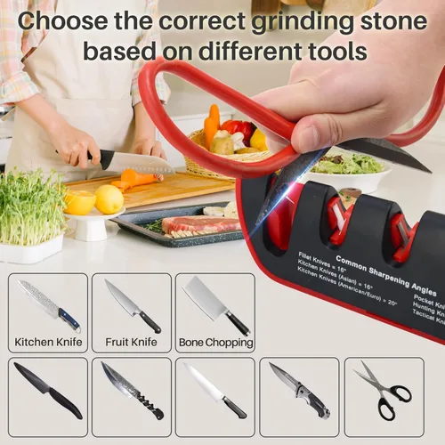 Miniatura 3 de Afilador de cuchillos de cocina 4 en 1 ajustable de 14° a 24°, ayuda a reparar, restaurar y pulir cuchillas el mejor afilador de cuchillos de cocina