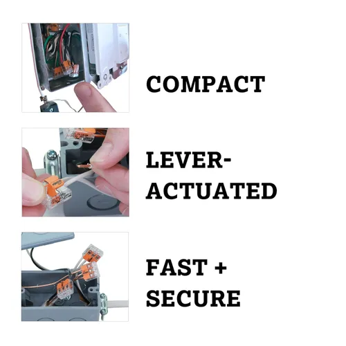 Miniatura 6 de Wago 221-413 LEVER-NUTS 3 Conductor Compact Connectors 2500 PK