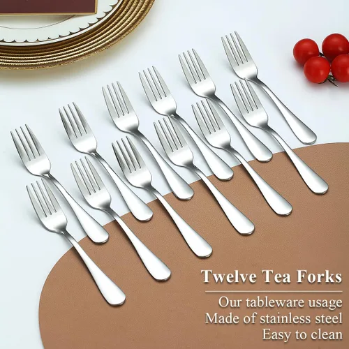 Miniatura 3 de Evanda Juego de Tenedores de Postre de 12 Piezas, Tenedor de Pastelería de Acero Inoxidable de 5.62", Tenedor de Aperitivos para Frutas, Pasteles
