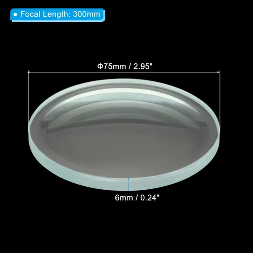 Miniatura 2 de PATIKIL Lente cóncava doble de longitud focal de 12 pulgadas (11.811 in), 2.953 in de diámetro y 0.236 in de altura de vidrio pulido ópticamente