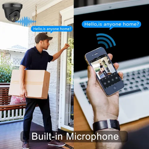 Miniatura 6 de PANOEAGLE Cámara POE a todo color de 8 MP, cámara IP de torreta para exteriores con micrófono, cámaras de seguridad 4K, detección de humanos