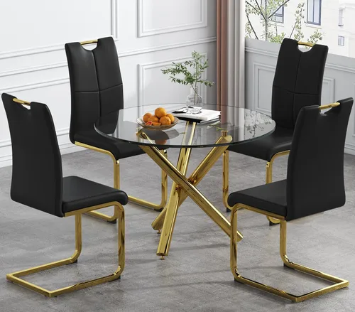 Miniatura 2 de Juego de 2 sillas de comedor, modernas sillas de comedor de piel sintética, sillas tapizadas para cocina, comedor, respaldo alto ergonómico