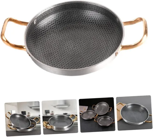 Miniatura 8 de ABOOFAN Sartén de acero inoxidable Sartén Sartén Inoxidable Tapa Antiadherente Antiadherente Huevo