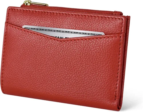 Miniatura 19 de Oak Leathers Cartera de cuero para mujer – Monedero pequeño RFID para tarjetas de crédito y soporte de identificación para damas, regalo