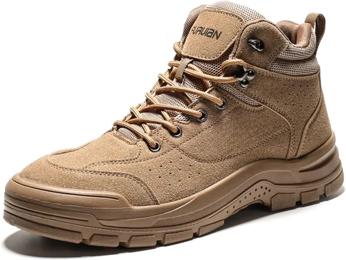 Miniatura 8 de Furuian - Botas de trabajo unisex con punta de acero, cómodas y ligeras para hombres, con resistencia al deslizamiento, puntera de acero, zapatos