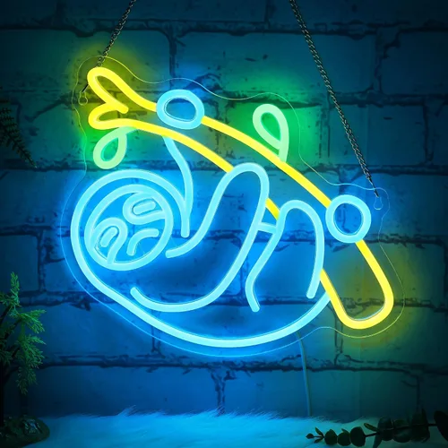 Miniatura 13 de CoolGift Mart Letrero de neón de lobo, luz LED regulable, decoración de pared de animales, regalo de Navidad, regalos de cumpleaños para niños