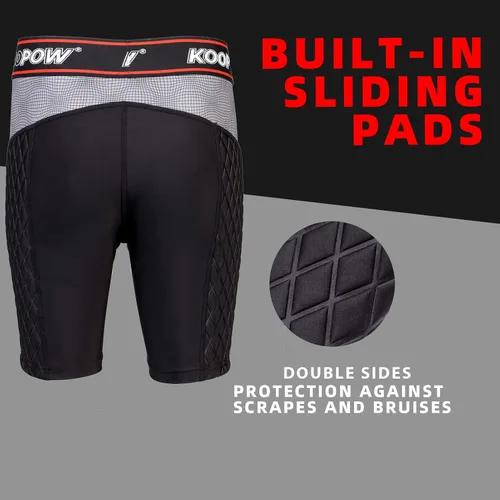 Miniatura 3 de KOOPOW - Pantalones cortos acolchados deslizantes para adultos, hombres, con almohadillas deslizantes para béisbol, fútbol, lacrosse, hockey