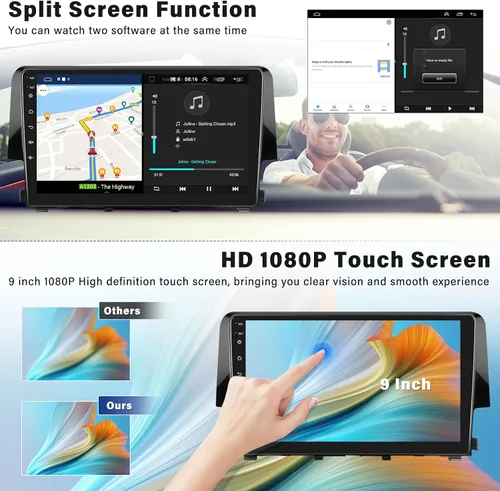 Miniatura 9 de Radio estéreo para coche Android 13 para Honda Civic 2016 2017 2018 2019 2020 con CarPlay inalámbrico Android Auto Mirror Link 2G+64G con Bluetooth