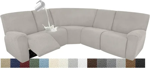 Miniatura 74 de Fundas impermeables de sofá reclinable modular para sofás reclinables, lavable en forma de L, para perros, fundas elásticas para sofá reclinable