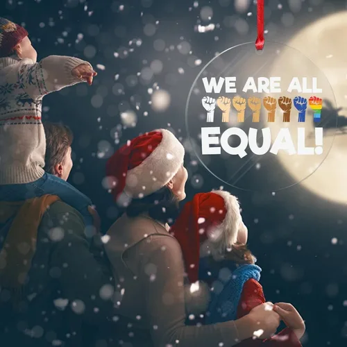 Miniatura 4 de We are All Equal - Adornos de Navidad bisexuales, orgullo arco iris, gay, LGBTQ, decoración de árbol de Navidad, recuerdo, novedad gay, adornos