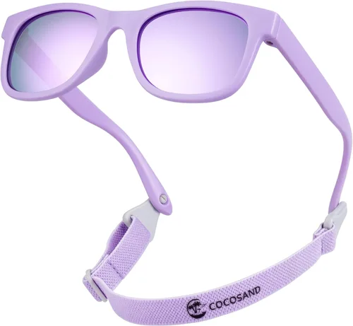 COCOSAND Flexible Baby Sunglasses with Strap Polarized UV Protection for Toddler Infant Newborn Boy Girl Age 0-24 Months