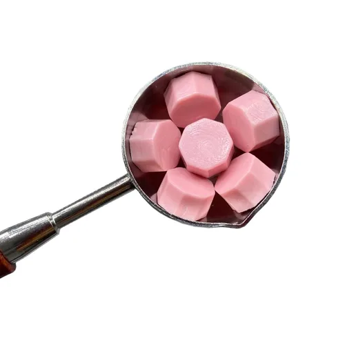 Miniatura 5 de 200 unidades de cuentas de cera de sellado rosa octogonales, cuentas de cera de sello rosa polvoriento a granel para invitaciones de boda, Rosa