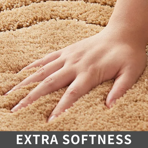 Miniatura 3 de COSY HOMEER Alfombras de Baño Extra Gruesas para Baño - Juegos de Alfombras Antideslizantes de Lino de Baño Suave Felpa 100% Poliéster Fuerte Sala