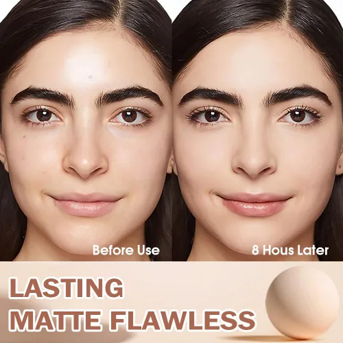 Miniatura 2 de evpct Polvo facial prensado para control de aceite, compacto para mujeres, base de maquillaje translúcida para mujeres, impermeable, de larga