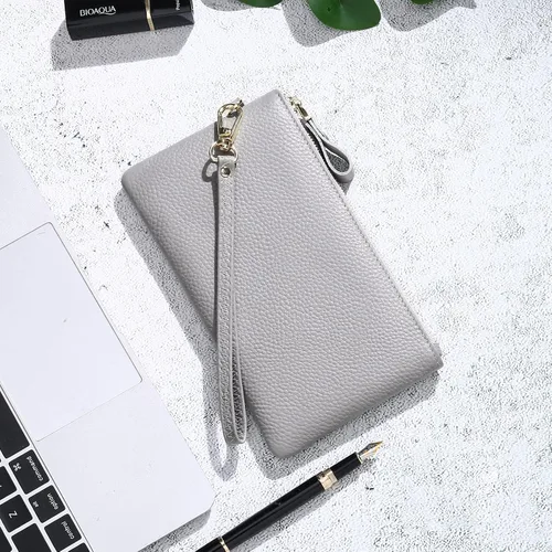 Miniatura 6 de GOIACII Carteras para mujer, bloqueo RFID, ultradelgadas, cuero real, tarjetero de crédito