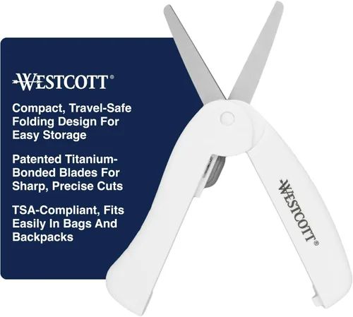 Miniatura 11 de Westcott - Tijeras de 13 cm con hojas de titanio para manualidades, costura y mucho más.