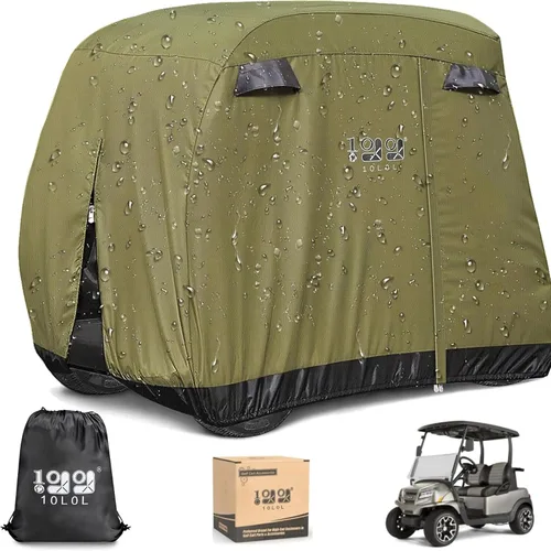 Miniatura 9 de 10L0L Fundas universales para carrito de golf Yamaha, Club Car, EZGO, impermeables, para 2/4 pasajeros, resistentes al agua, para carrito de golf