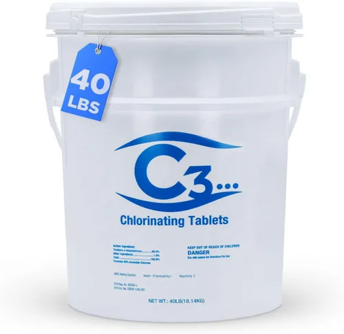 Miniatura 9 de C3 Pestañas de cloro estabilizadas de 3 pulgadas para piscinas Fácil de usar para piscinas sobre el suelo o enterradas Tabletas de cloro