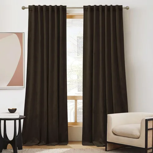 Miniatura 42 de RYB HOME - Cortinas de terciopelo beige, cortinas decorativas resistentes con pestaña trasera, cubierta de privacidad para oscurecer habitación
