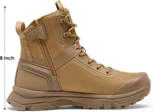 Miniatura 3 de Coostar Botas tácticas para hombre, ligeras, militares, botas de combate con cremallera lateral, para motocicleta, senderismo, trabajo