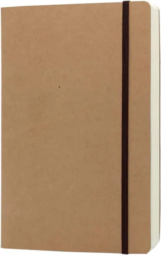 CooLeathor Cuaderno en Blanco A5 - 5.8 x 8.25 Pulgadas, Libro de Bocetos con Tapa Dura de Papel Kraft y Cierre Elástico, 80 Hojas / 160 Páginas,