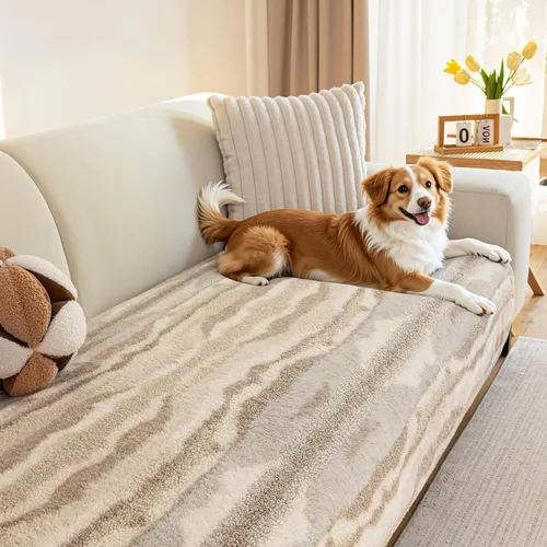 Miniatura 10 de MYSKY HOME Funda de sofá modular lavable para perros, funda de sofá modular para sofá de 2 cojines, en forma de L, patrón geométrico