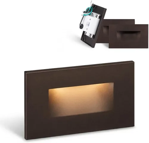 Miniatura 14 de LEONLITE - Luces LED para escalones de 3CCT 120V, 3.5W 110LM regulables del 5% al 100%, impermeables para interiores y exteriores, verticales, luz