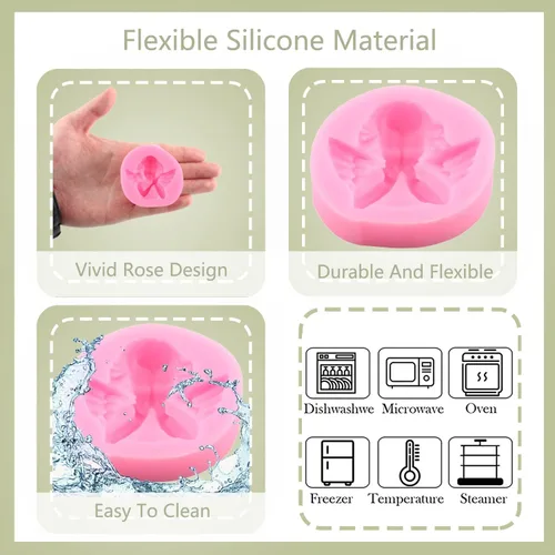Miniatura 2 de ZiXiang Angel Baby - Moldes de silicona para decoración de pasteles, decoración de cupcakes, pasta de goma de mascar de chocolate, juego de 5