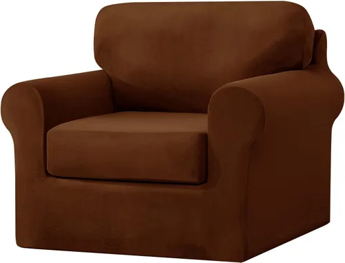 Miniatura 43 de UNBBRRL Fundas de sofá de 3 piezas para sofá, funda de terciopelo elástico para sillón con 1 funda de cojín de asiento y 1 funda de respaldo