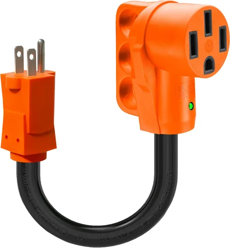 Miniatura 10 de Cable adaptador para RV de 30 amperios a 50 amperios, adaptador de corriente eléctrica NEMA TT-30P a NEMA 14-50R con indicador de alimentación LED