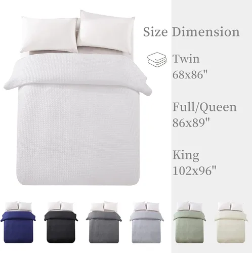 Miniatura 7 de HollyHOME - Colcha de cama acolchada pinsonic con diseño de cuadros súper suave, para cama individual, Blanca, tamaño Twin
