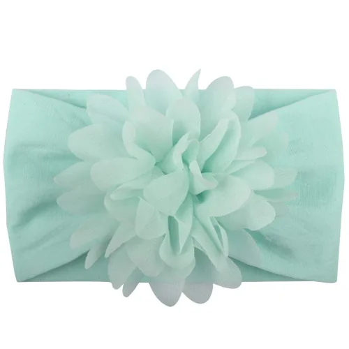 Miniatura 2 de Diademas de nailon suave para recién nacido, diseño de flores de gasa