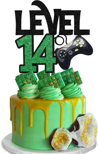 Miniatura 11 de Decoración para pastel de juego de nivel 8 – Suministros de fiesta de 8 cumpleaños para niños – Decoración de fiesta de juegos ganador