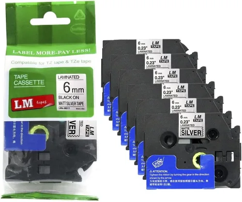 Miniatura 54 de Paquete de 1 unidad LM Tapes LMe511 Premium de 1/4 de pulgada con impresión negra en etiqueta azul compatible con Brother TZe-511 P-Touch, incluye