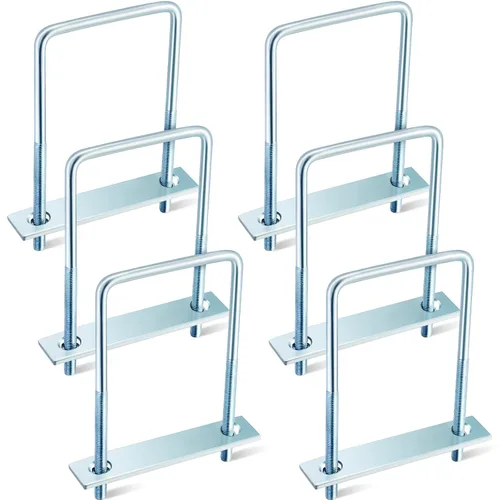 Miniatura 9 de Dunzy 6 pernos cuadrados en U chapados en zinc, perno en U de acero al carbono resistente, suministros industriales y científicos para tubo