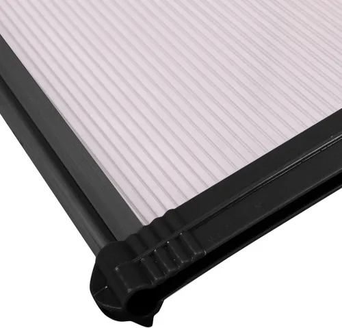 Miniatura 9 de Tangkula Toldo de ventana de 40 x 40 pulgadas, moderno toldo de policarbonato para puerta delantera, cubierta de puerta de ventana para lluvia, Negro