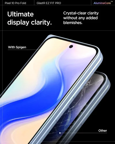 Miniatura 6 de Spigen AluminaCore - Protector de pantalla de vidrio templado [Glas.tR EZ Fit Pro] diseñado para Pixel 10 Pro Fold [2 Pack] Dureza 9H+, durabilidad