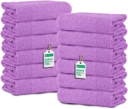 Miniatura 11 de Toallas de baño_Paquete de 12 toallas de baño beige (paquete de 12, 27 pulgadas de ancho x 54 pulgadas de largo), color beige, toalla de algodón