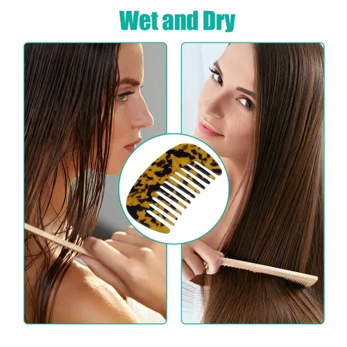 Miniatura 5 de VOCOSTE Mini peine para el cabello de dientes anchos, peine antiestático de tamaño de bolsillo para cabello grueso y rizado, cuidado del cabello
