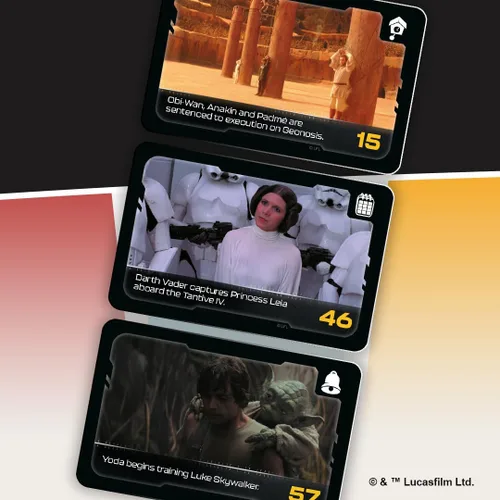 Miniatura 7 de Timeline Twist Star Wars Edition - ¡Organiza escenas icónicas de películas! Juego de trivia cooperativo, divertido juego familiar para niños