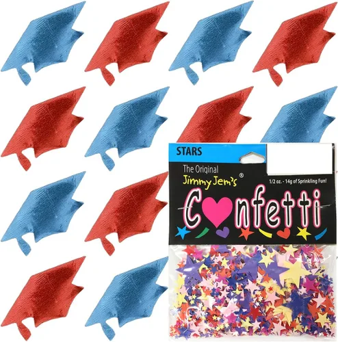Miniatura 156 de Confetti Grad Cap Negro, Azul Marino Combo - 2 bolsas de media onza (1 oz)