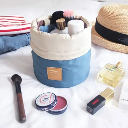 Miniatura 2 de INVODA Bolsa de cosméticos con cordón, 2 piezas, bolsa de maquillaje de viaje para mujer, bolsa de aseo portátil con cordón, bolsa organizadora