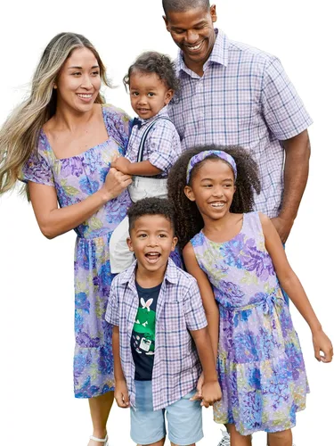 The Children's Place Trajes familiares a juego para niños, mamá y yo, papá e hijo, bebé, colección Purple Party