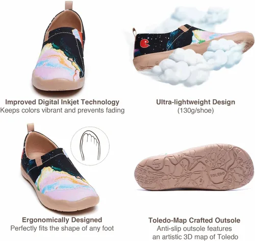 Miniatura 7 de UIN Zapatos para caminar de lona pintados Beso para hombre Negro