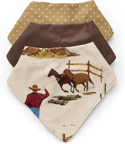 Miniatura 7 de Sweet Jojo Designs Baby Boy Girl Bandana Bibs for Newborn Infant Feeding Drool 3 Pack Set of Absorbent Fabric Bibdanas