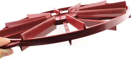 Miniatura 3 de Tegg Marcador de pastel redondo para tartas y rebanadoras de tartas, 10 o 12 rebanadas de doble cara, marcador de porción de pastel rojo
