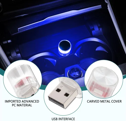 Miniatura 5 de Lámpara LED USB para interior de coche, luces LED USB mini universales para decoración de coche, luz nocturna LED USB mini enchufable, luz LED USB