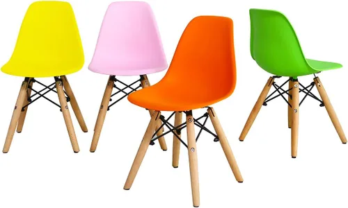 Miniatura 8 de Costzon Juego de mesa y silla para niños, 5 piezas de escritorio para niños de estilo moderno de mediados de siglo con patas de madera, marco