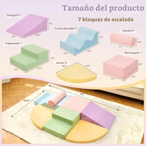 Miniatura 2 de QUCHI Juguetes de Escalada para Niños Pequeños, Juguetes de Escalada para Niños Pequeños en Interiores, Conjunto de Bloques de Escalada de Espuma