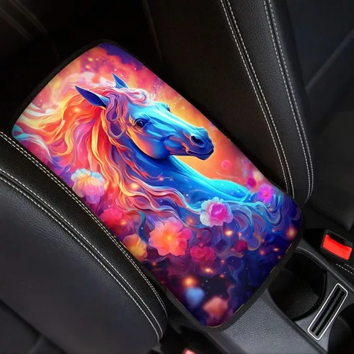 Miniatura 13 de Funda para reposabrazos de automóvil, ajuste universal para la mayoría de automóviles, SUV, camiones, sedán, patrón fresco, plegable, cómoda, Oso